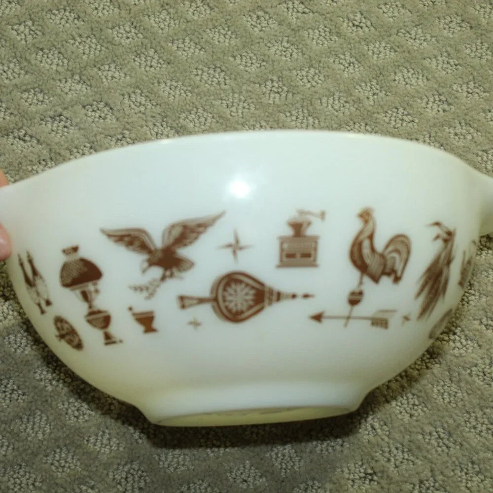 3 Vintage PYREX EARLY American Cinderella Nesting Mixing Bowls 442 443 444